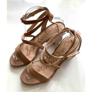Sam Edelman Tan Suede Strappy Heeled Sandals